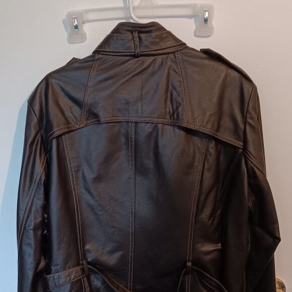 Collezione Italia Woman’s Italian leather Brown biker jacket Beautiful SZ 3X - Picture 7 of 9